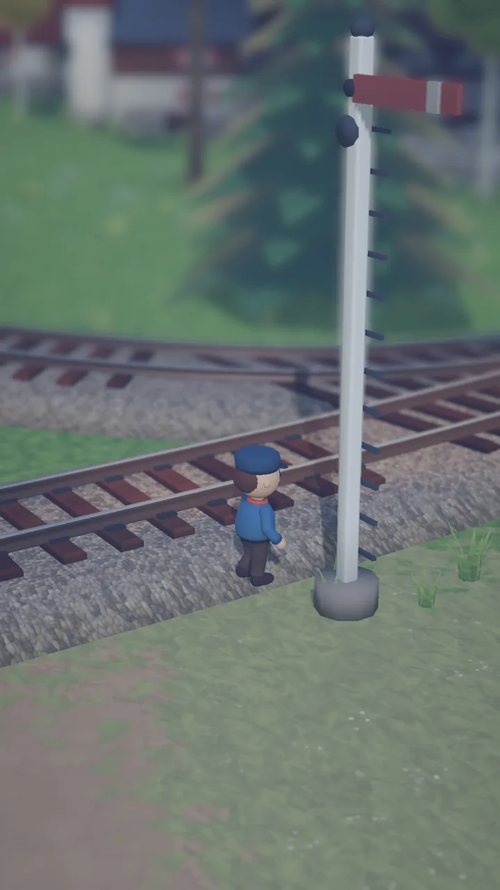 The driver walks to the signal to clear the line