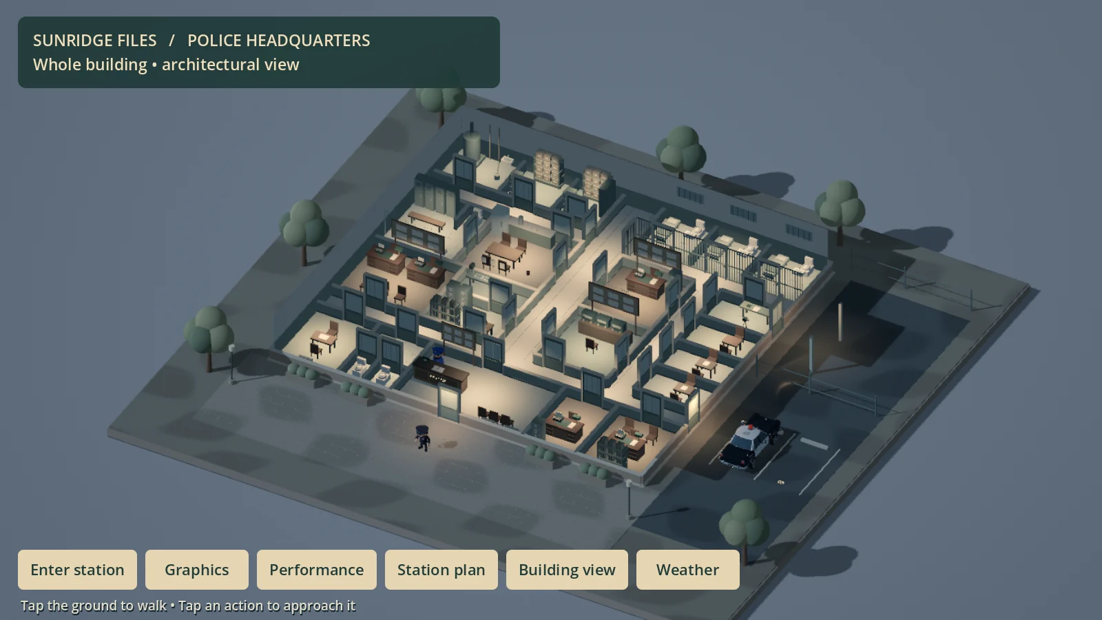 An architectural view inside the police headquarters prototype